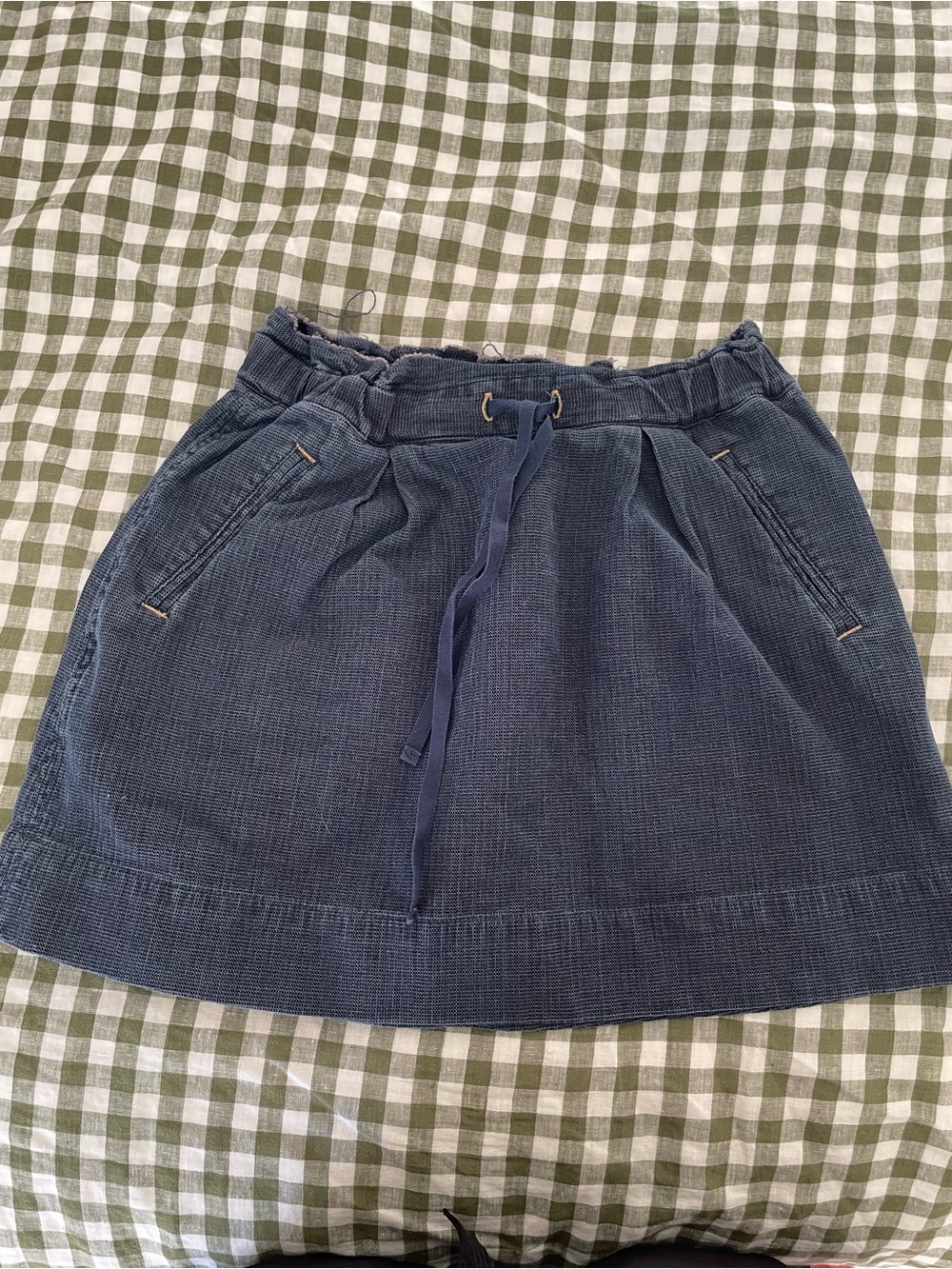 Marc By Marc Jacobs Navy Blue Drawstring Mini Skirt